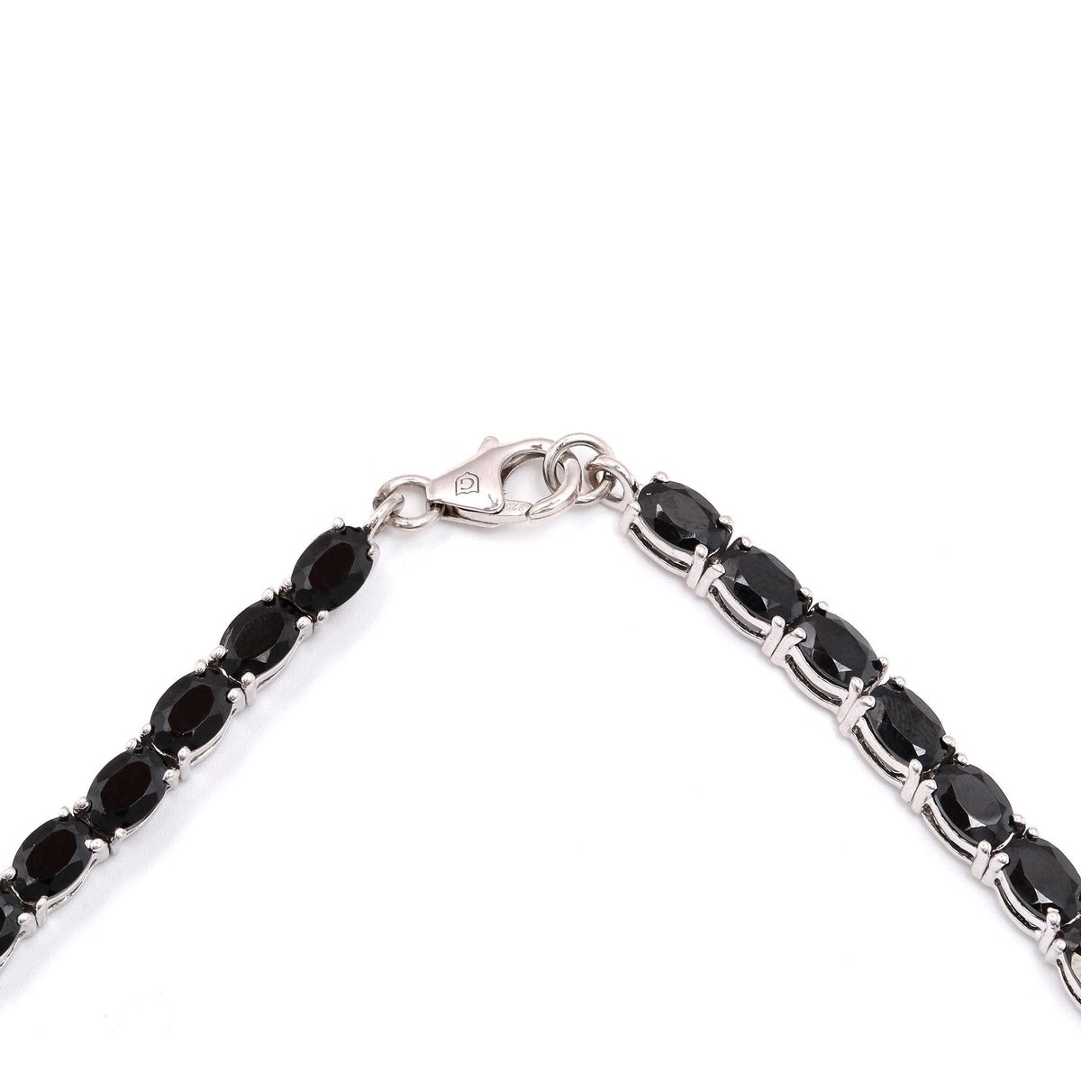 Black Spinel Statement Necklace - 925 Sterling Silver Handmade