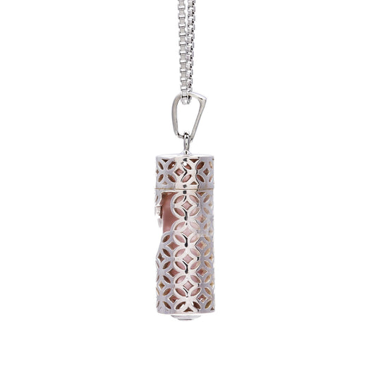 Handmade Rose Quartz 925 Sterling Silver Pendant - 8g Cylinder
