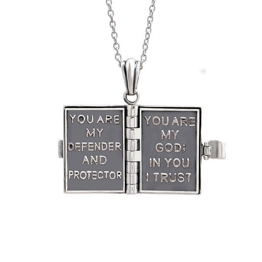 925 Sterling Silver Openable Holy Bible Locket Pendant