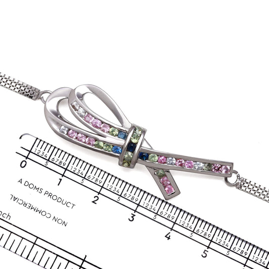 Multi Sapphire 925 Sterling Silver Statement Bracelet