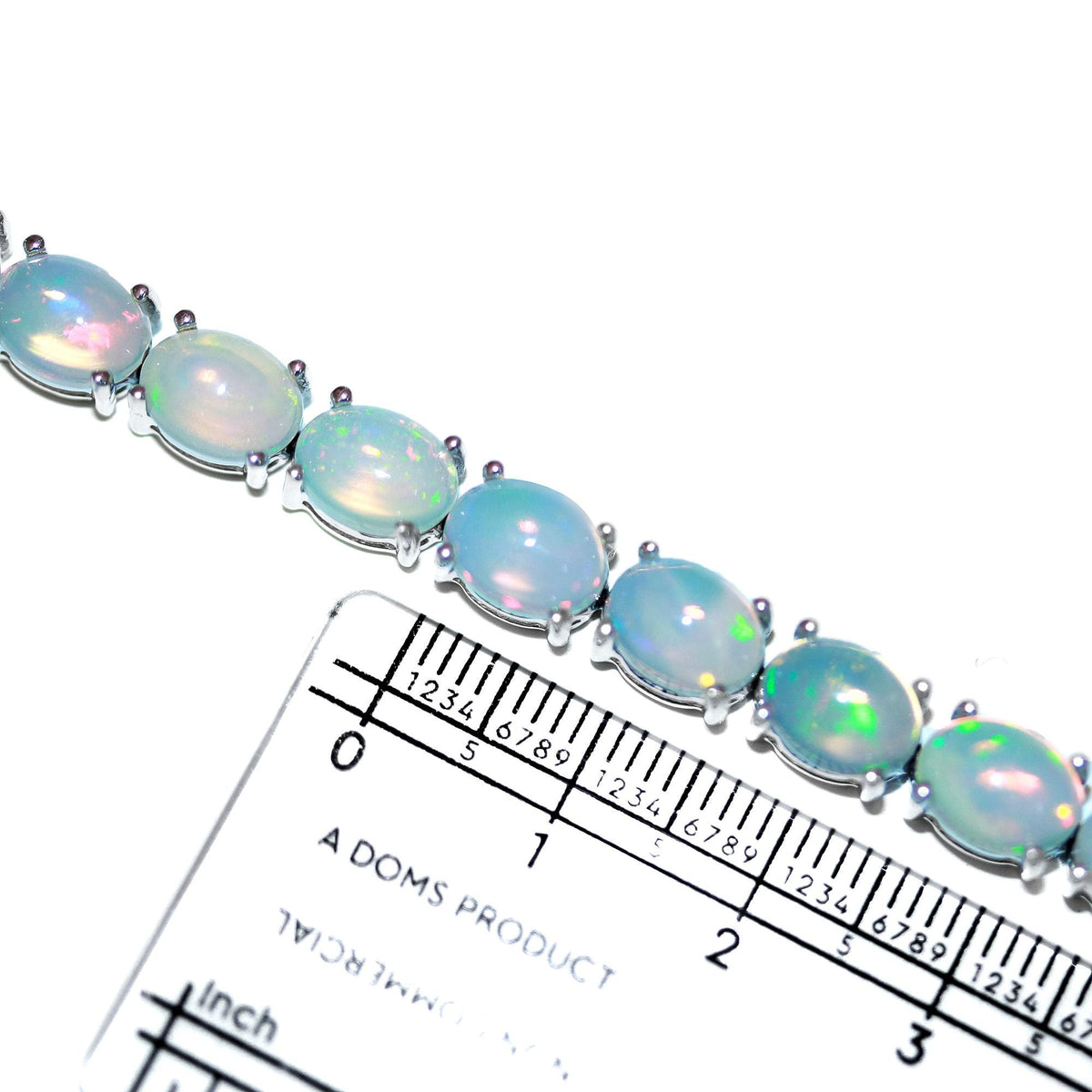 Ethiopian Opal Bracelet - 925 Sterling Silver Oval Cabochon