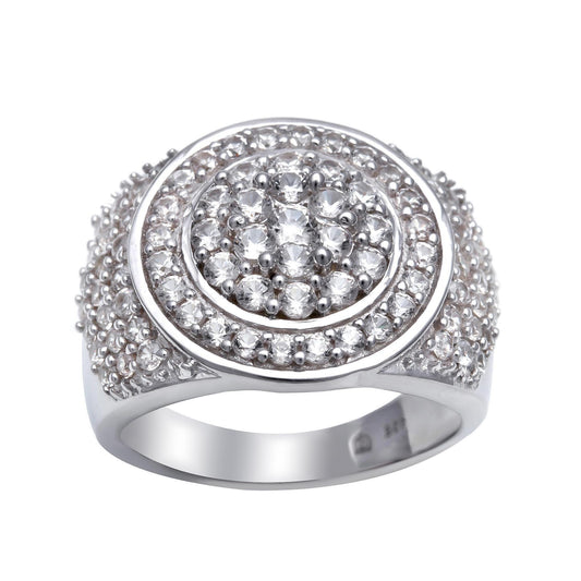 Natural Zircon Round Cut Ring - 925 Sterling Silver Vintage Dainty