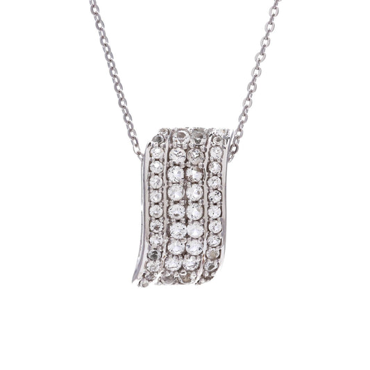 Natural Zircon Wavy Pendant - 925 Sterling Silver Round-Cut