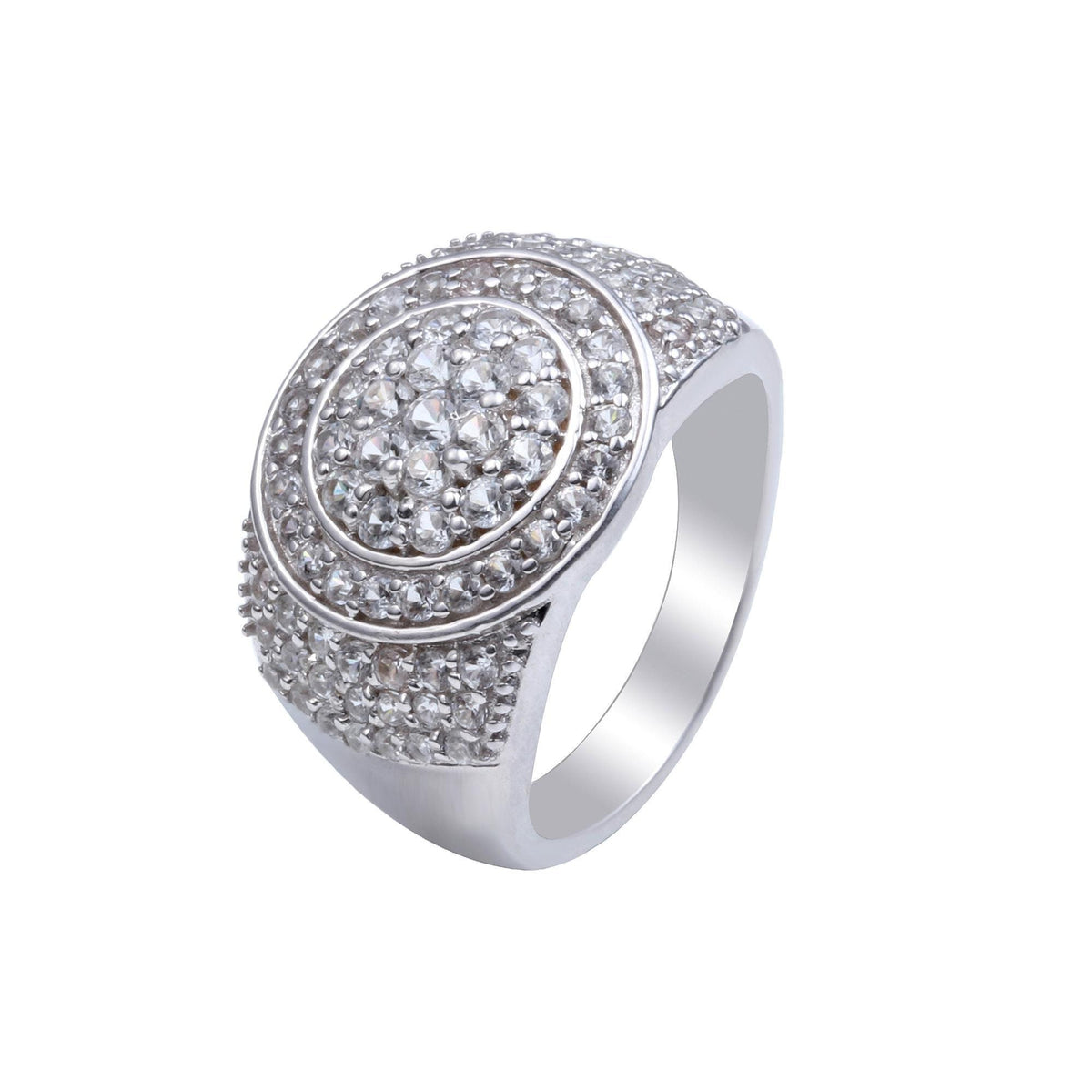 Natural Zircon Round Cut Ring - 925 Sterling Silver Vintage Dainty