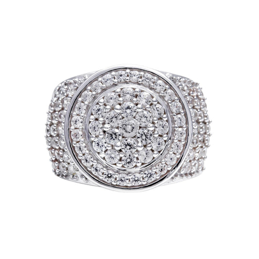Natural Zircon Round Cut Ring - 925 Sterling Silver Vintage Dainty
