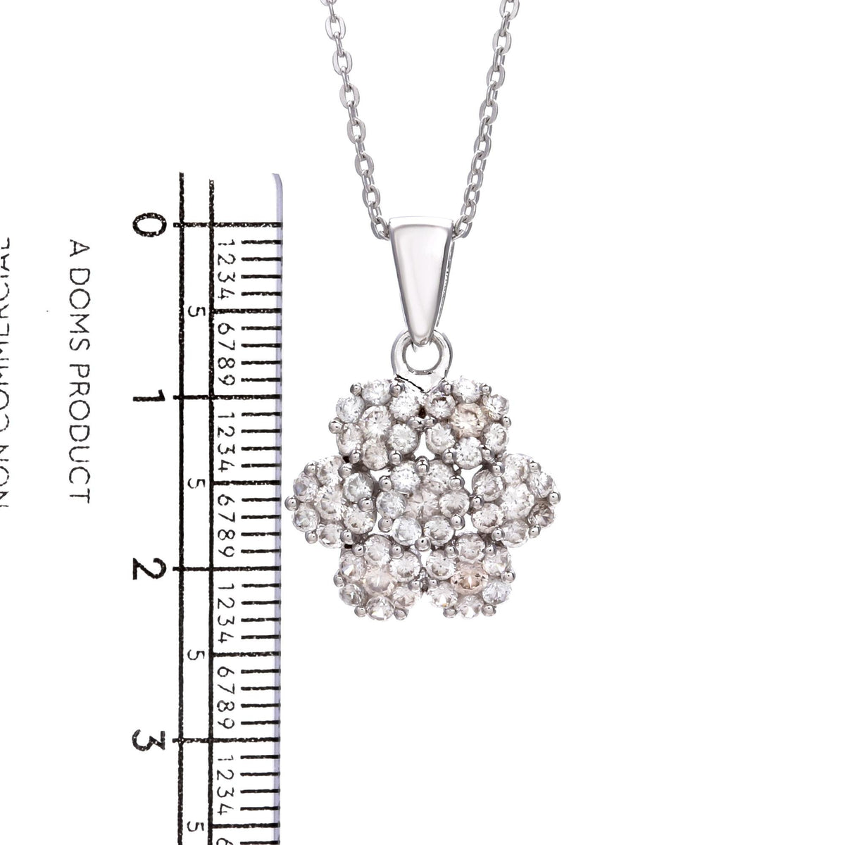 Natural Zircon Floral Pendant in 925 Sterling Silver