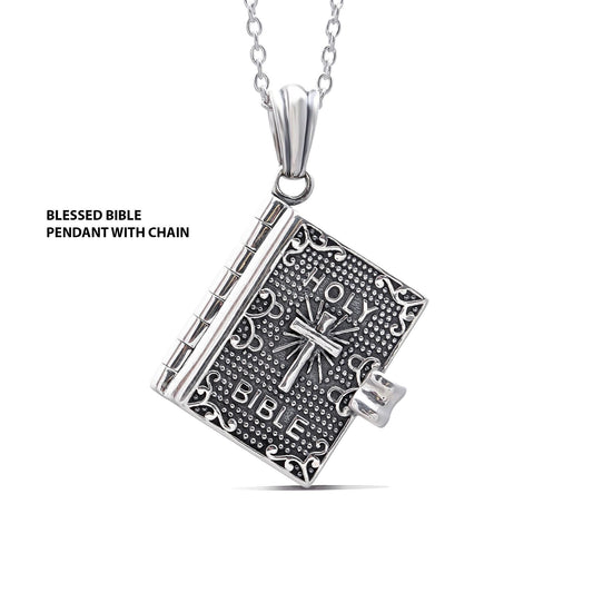 925 Sterling Silver Openable Holy Bible Locket Pendant