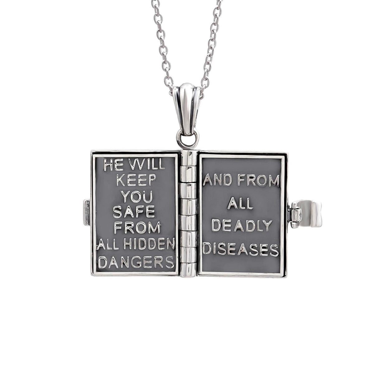 925 Sterling Silver Openable Holy Bible Locket Pendant